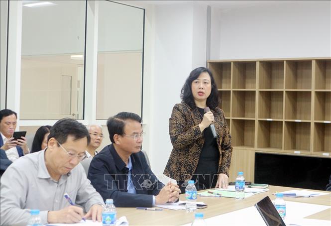 Bộ trưởng Bộ Y tế Đào Hồng Lan phát biểu tại buổi làm việc. Ảnh: Nguyễn Chinh - TTXVN