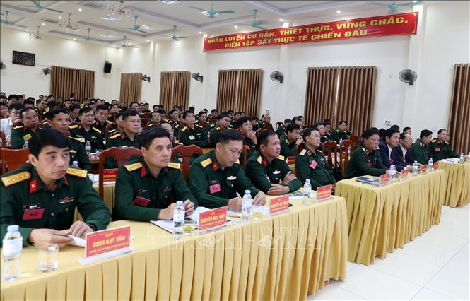 Các đại biểu tham dự buổi diễn tập. Ảnh: Văn Tý-TTXVN