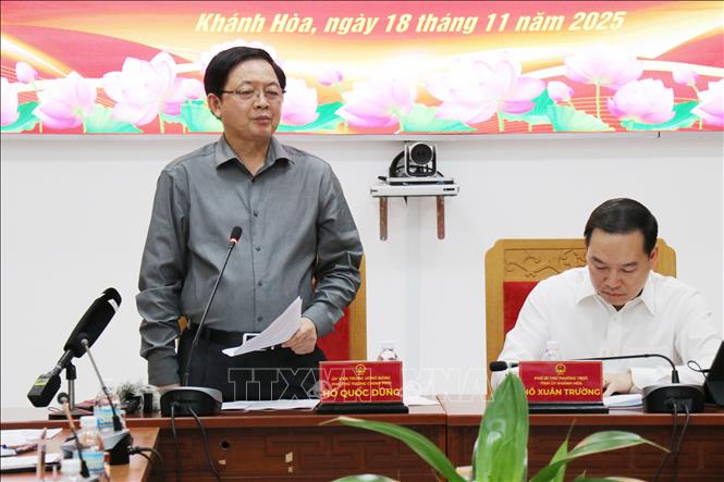 Phó Thủ tướng Hồ Quốc Dũng phát biểu tại buổi làm việc. Ảnh: Nguyễn Thành – TTXVN