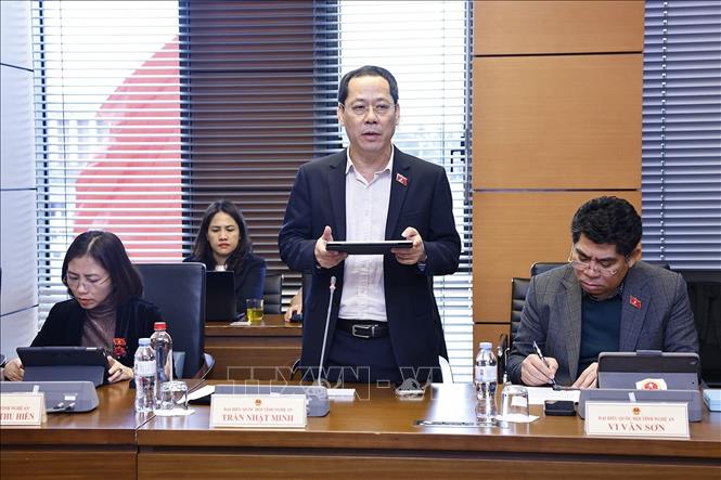 Đại biểu Quốc hội tỉnh Nghệ An Trần Nhật Minh phát biểu. Ảnh: Doãn Tấn - TTXVN