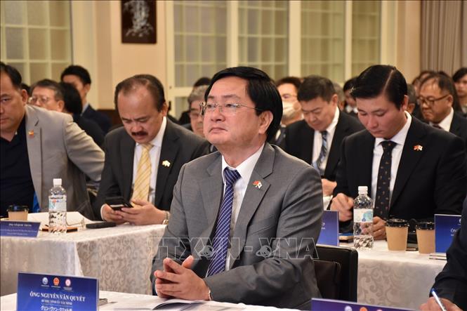 Bí thư Tỉnh ủy tỉnh Tây Ninh Nguyễn Văn Quyết tại hội nghị. Ảnh: Phạm Tuân – PV TTXVN tại Nhật Bản