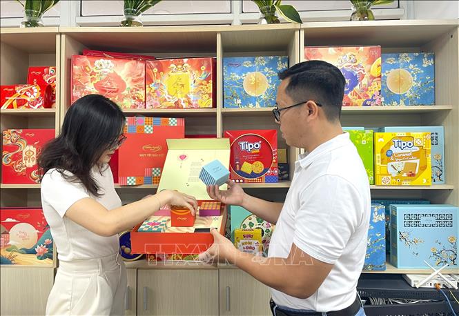 Nhiều doanh nghiệp đưa mứt Tết sớm ra thị trường TP. Hồ Chí Minh. Ảnh: Hương Giang - TTXVN