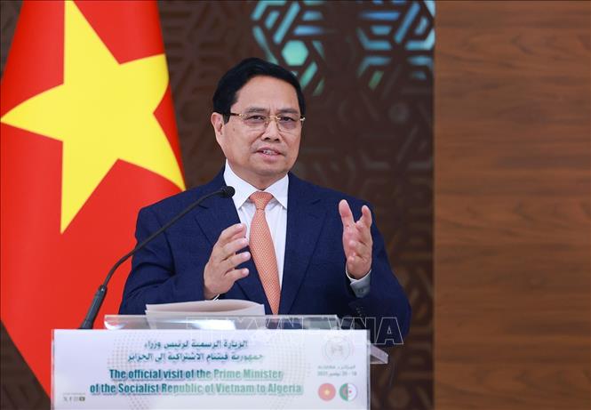 Thủ tướng Phạm Minh Chính phát biểu. Ảnh: Dương Giang-TTXVN
