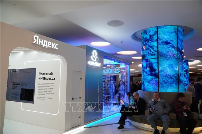Các doanh nghiệp lớn của Nga sử dụng công nghệ AI tham gia Hội nghị. Ảnh: Tâm Hằng - PV TTXVN tại LB Nga