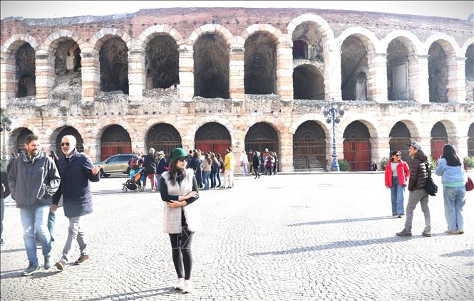 Đấu trường Verona (Arena di Verona). Ảnh: Thanh Hải - PV TTXVN tại Italy 