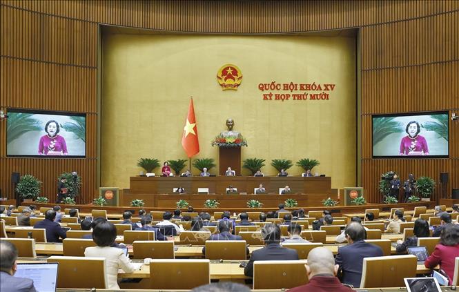 Phó Chủ tịch Quốc hội Nguyễn Thị Thanh phát biểu. Ảnh: Doãn Tấn - TTXVN