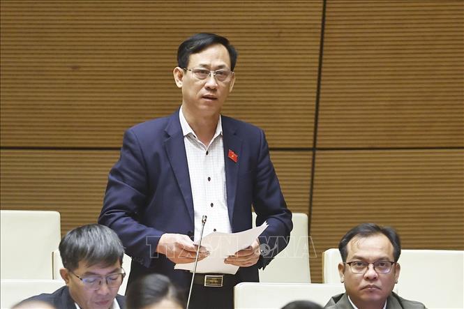 Đại biểu Quốc hội tỉnh Thanh Hoá Mai Văn Hải phát biểu. Ảnh: Doãn Tấn - TTXVN
