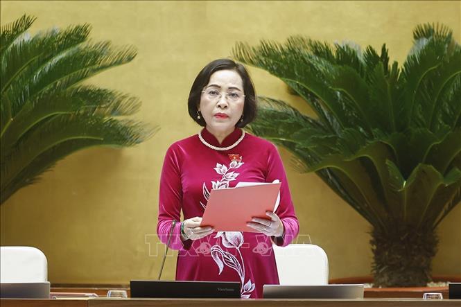 Phó Chủ tịch Quốc hội Nguyễn Thị Thanh phát biểu. Ảnh: Doãn Tấn - TTXVN