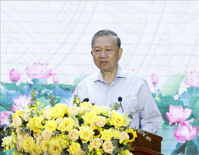 Tổng Bí thư Tô Lâm phát biểu chỉ đạo. Ảnh: Thống Nhất – TTXVN