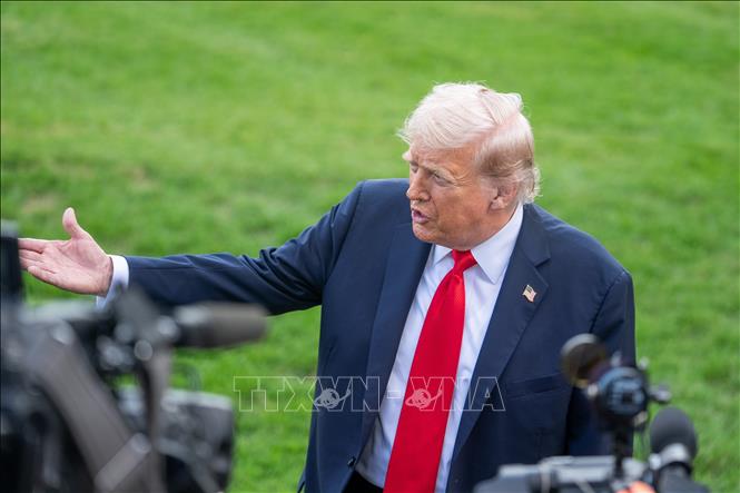 Tổng thống Mỹ Donald Trump phát biểu với báo giới tại Nhà Trắng, Washington, D.C. Ảnh: THX/TTXVN
