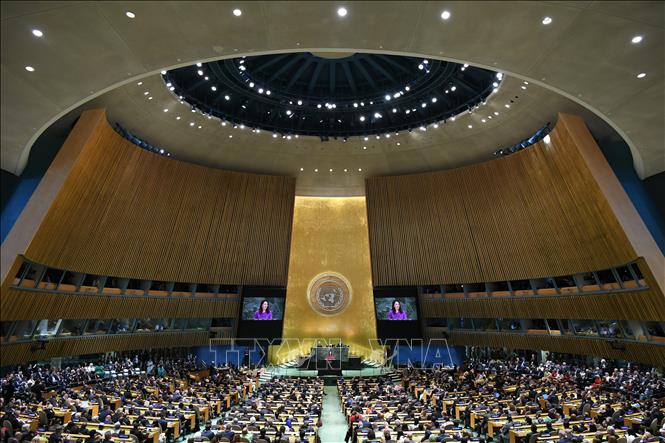 (Tư liệu) Toàn cảnh Khóa họp 80 Đại hội đồng Liên hợp Quốc tại New York, Mỹ. Ảnh: THX/TTXVN