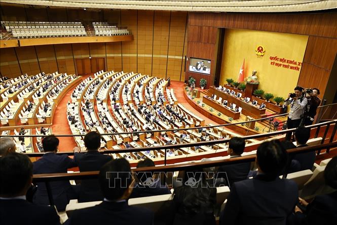 Chủ tịch Quốc hội Hàn Quốc Woo Won Shik dự khán phiên họp của Quốc hội. Ảnh: Doãn Tấn - TTXVN