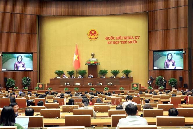 Phó Chủ tịch Quốc hội Nguyễn Thị Thanh phát biểu. Ảnh: Tuấn Anh - TTXVN