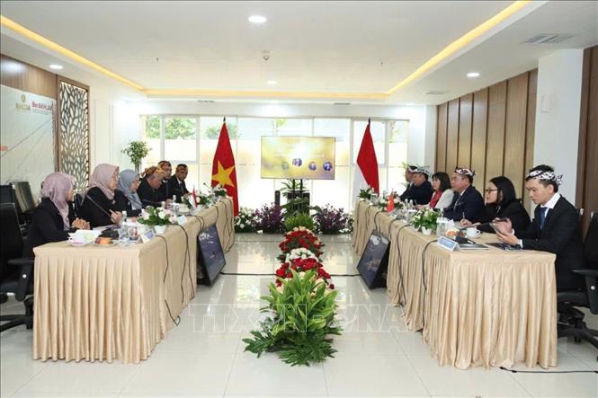 Quang cảnh buổi tiếp Đoàn Kiểm toán nhà nước Việt Nam tại Cơ quan kiểm toán khu vực Tây Java, Indonesia. Ảnh: TTXVN phát