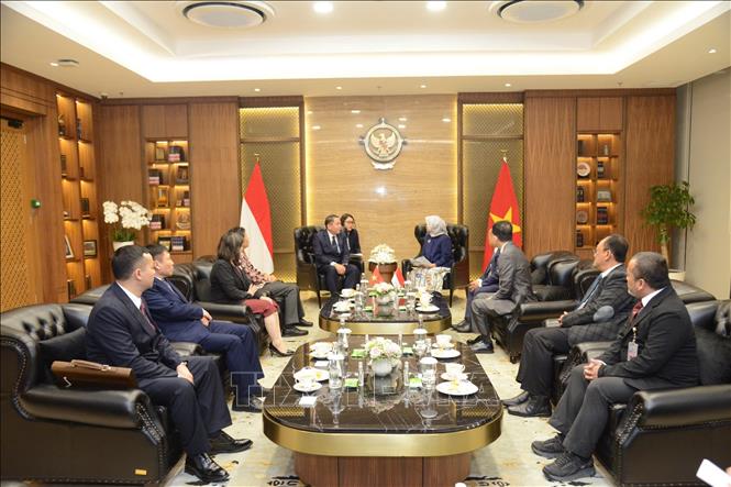 Quang cảnh buổi tiếp xã giao song phương. Ảnh: TTXVN phát 