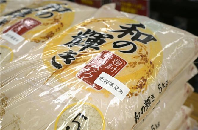 Theo thông báo mới đây của Bộ Nông nghiệp, Lâm nghiệp và Thủy sản Nhật Bản, giá gạo trung bình tại các siêu thị ở nước này đã tăng lên mức 4.444 yen (khoảng 28 USD) cho mỗi 5 kg. Đây là mức cao nhất kể từ sau thời điểm chính phủ ngừng bán gạo từ kho dự trữ khẩn cấp nhằm hạ nhiệt thị trường. Ảnh: Kyodo/TTXVN