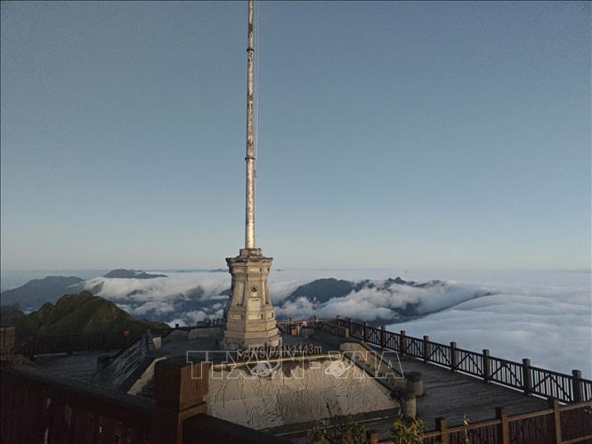 Sương muối trên đỉnh Fansipan (Lào Cai). Ảnh: TTXVN phát 