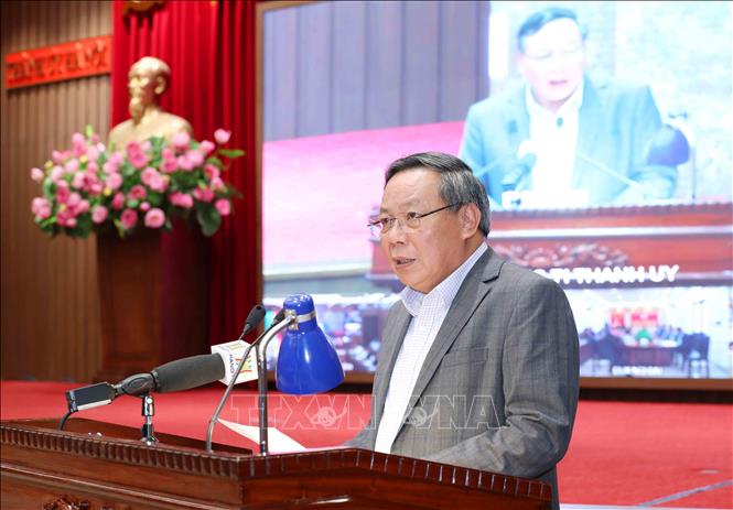 Đồng chí Nguyễn Văn Phong, Phó Bí thư Thường trực Thành uỷ Hà Nội phát biểu chỉ đạo hội nghị. Ảnh: Phương Hoa - TTXVN