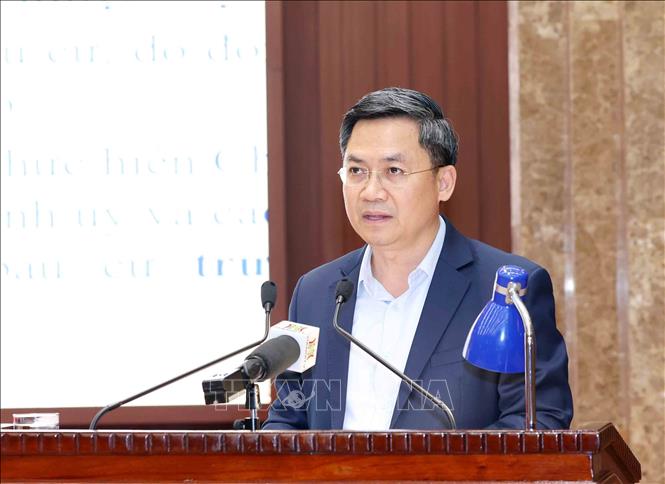 Đồng chí Hà Minh Hải, Trưởng Ban Tổ chức Thành uỷ Hà Nội quán triệt về công tác nhân sự đại biểu Quốc hội và đại biểu HĐND các cấp nhiệm kỳ 2026 - 2031. Ảnh: Phương Hoa - TTXVN