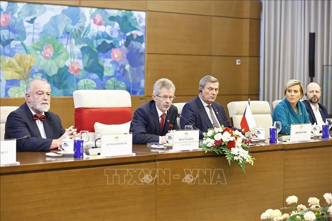 President of the Senate of the Czech Parliament Milos Vystrci at the talks. VNA Photo: Doãn Tấn