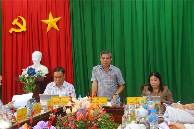 Ông Đồng Văn Thanh, Phó Bí thư Thường trực Thành ủy, Chủ tịch HĐND thành phố Cần Thơ phát biểu tại buổi làm việc. Ảnh: Duy Khương - TTXVN