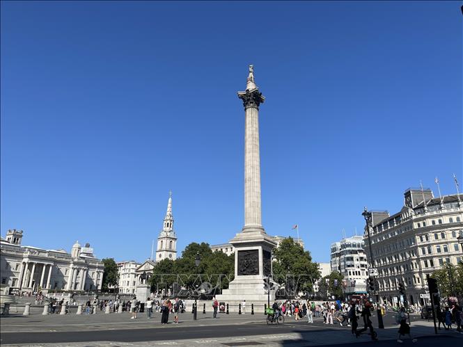 Quảng trường Trafalgar được đặt tên theo chiến thắng của Hải quân Anh trong trận hải chiến Trafalgar (1805). Ảnh: Minh Hợp-Phóng viên TTXVN tại Anh