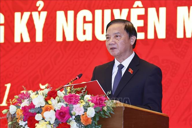 Phó Chủ tịch Quốc hội Nguyễn Khắc Định Phát biểu bế mạc diễn đàn. Ảnh: Doãn Tấn - TTXVN