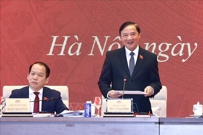 Phó Chủ tịch Quốc hội Nguyễn Khắc Định phát biểu. Ảnh: Doãn Tấn - TTXVN