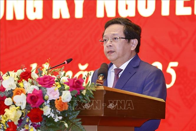 Phó Trưởng Ban Chính sách, Chiến lược Trung ương Đỗ Đức Hiển phát biểu. Ảnh: Doãn Tấn - TTXVN