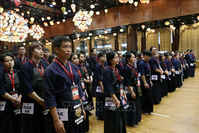 Hơn 250 vận động viên tham gia Giải Vô địch Kendo Việt Nam 2025 lần đầu tiên. Ảnh: Đại Nghĩa - TTXVN