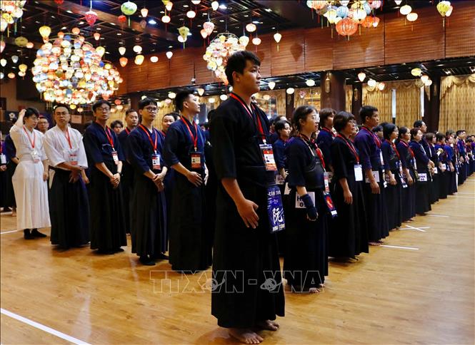 Hơn 250 vận động viên tham gia Giải Vô địch Kendo Việt Nam 2025 lần đầu tiên. Ảnh: Đại Nghĩa - TTXVN