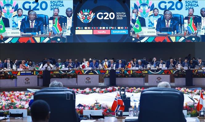 Thủ tướng Phạm Minh Chính tham dự Phiên khai mạc Hội nghị Thượng đỉnh G20 tại Nam Phi. Ảnh: Dương Giang-TTXVN
