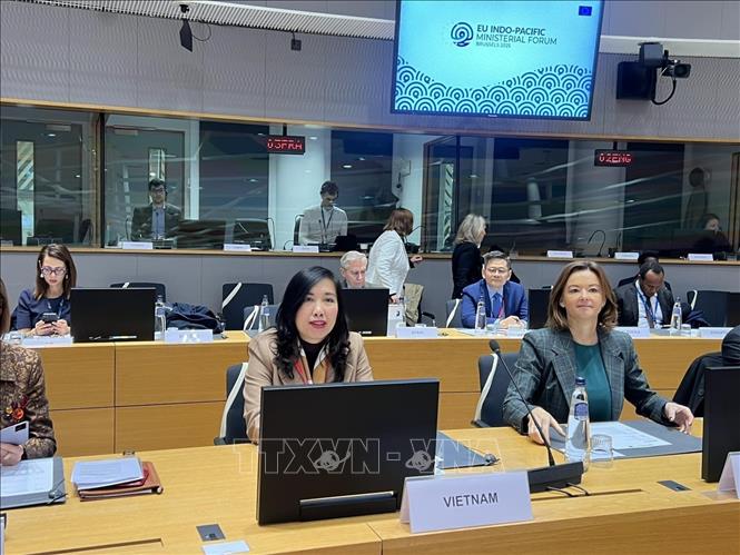 Thứ trưởng Bộ Ngoại giao Lê Thị Thu Hằng tại Diễn đàn IPMF-4. Ảnh : TTXVN phát