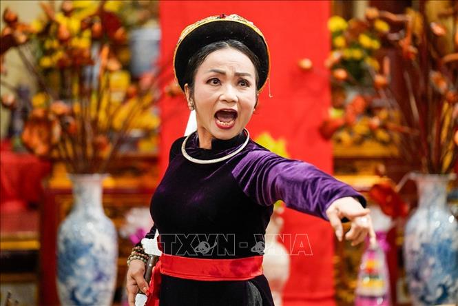 Biểu diễn hát Tuồng tại chương trình. Ảnh: Khánh Hoà - TTXVN