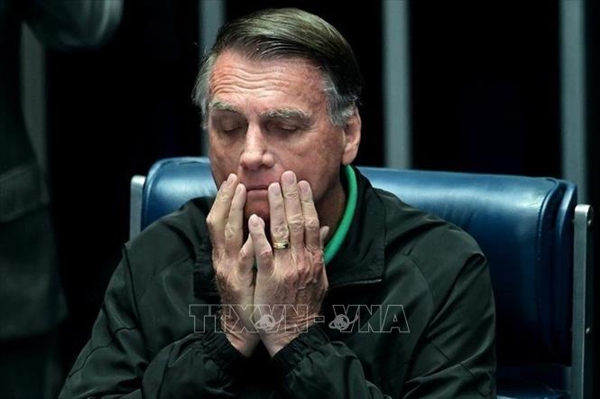 Cựu Tổng thống Brazil Jair Bolsonaro tại Brasilia ngày 17/7/2025. Ảnh: THX/TTXVN
