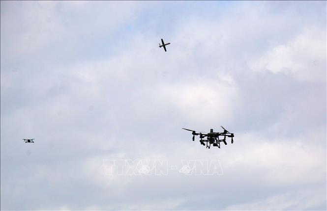 Tình huống diễn tập phòng chống máy bay không người lái (UAV). Ảnh: Duy Khương – TTXVN