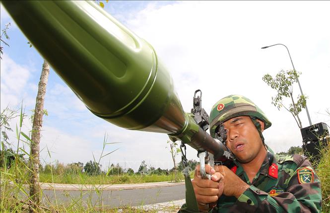 Tình huống diễn tập thực binh. Ảnh: Duy Khương – TTXVN