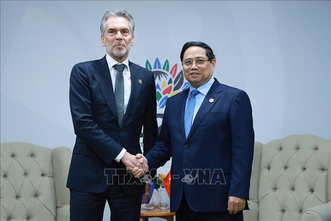Prime Minister Pham Minh Chinh meets Prime Minister of the Netherlands Dick Schoof. VNA Photo:  Dương Giang