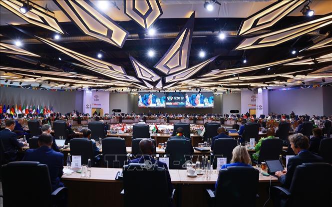 Phiên thảo luận III Hội nghị Thượng đỉnh G20. Ảnh: Dương Giang-TTXVN 
