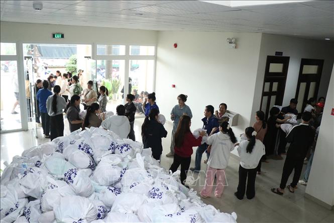 A collection point of essential goods in Dak Lak province. VNA Photo