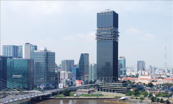 Toà nhà Saigon Marina IFC là dự án tư nhân đầu tiên góp phần hiện thực hóa mục tiêu xây dựng Trung tâm Tài chính quốc tế Việt Nam tại TP. Hồ Chí Minh. Ảnh: Quang Châu-TTXVN