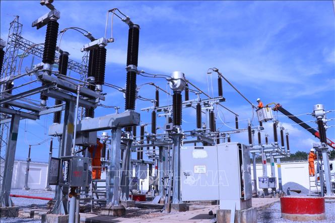 Trạm biến áp 110kV sân bay Long Thành. Ảnh: Công Phong - TTXVN