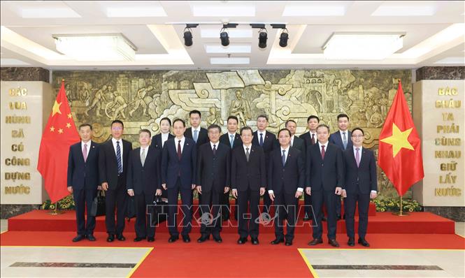 Đoàn đại biểu Ban Nội chính Trung ương và Uỷ ban Chính pháp Trung ương Đảng Cộng sản Trung Quốc. Ảnh: Phương Hoa - TTXVN