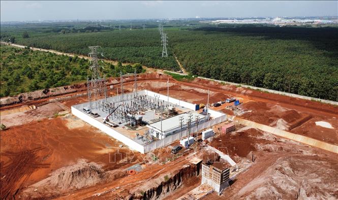 Trạm biến áp 110kV sân bay Long Thành. Ảnh: Công Phong - TTXVN