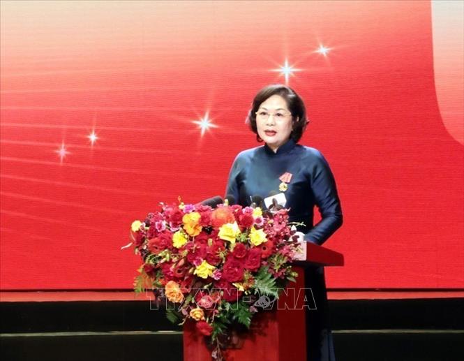 Thống đốc Ngân hàng Nhà nước Việt Nam Nguyễn Thị Hồng phát biểu. Ảnh: Trần Việt - TTXVN