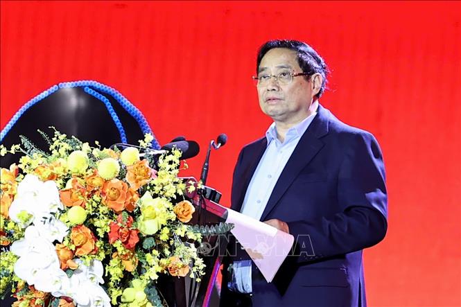 Thủ tướng Phạm Minh Chính phát biểu. Ảnh: Dương Giang-TTXVN 
