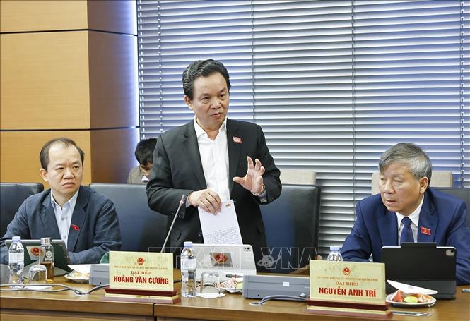 Đại biểu Quốc hội TP Hà Nội Hoàng Văn Cường phát biểu. Ảnh: Doãn Tấn - TTXVN