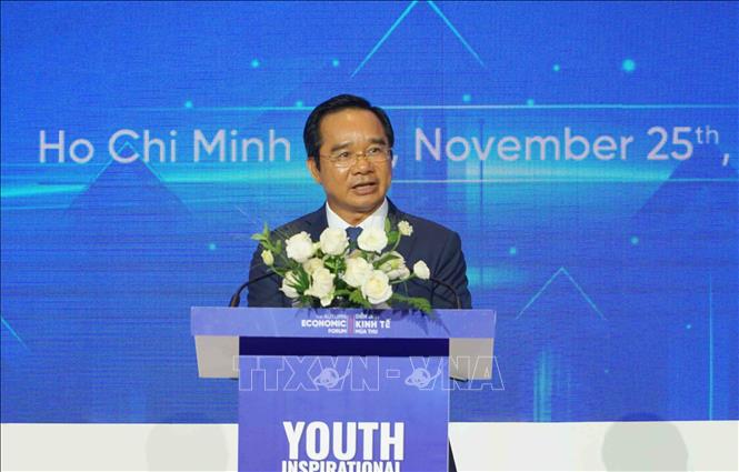 Chủ tịch UBND Thành phố Hồ Chí Minh Nguyễn Văn Được phát biểu khai mạc chương trình. Ảnh: Thu Hoài – TTXVN