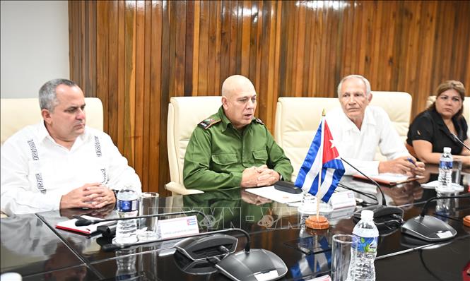 Ông Roberto Morales Ojeda cảm ơn sự đoàn kết Việt Nam dành cho Cuba. Ảnh: Việt Hùng - PV TTXVN tại Cuba 