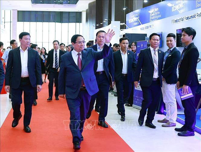 Thủ tướng Phạm Minh Chính tham dự Chương trình CEO 500– TEA CONNECT với chủ đề: “Thành phố Hồ Chí Minh: Hướng đến siêu đô thị quốc tế trong kỷ nguyên số”. Ảnh: Dương Giang-TTXVN
